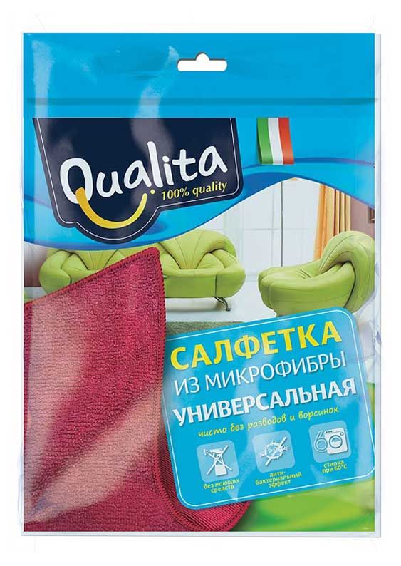 Qualita Салфетка для уборки Qualita универcальная из микрофибры, 1 шт