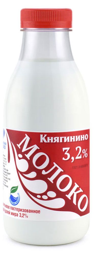 Княгинино Молоко пастеризованное питьевое Княгинино 3,2% БЗМЖ охлажденное, 430 г