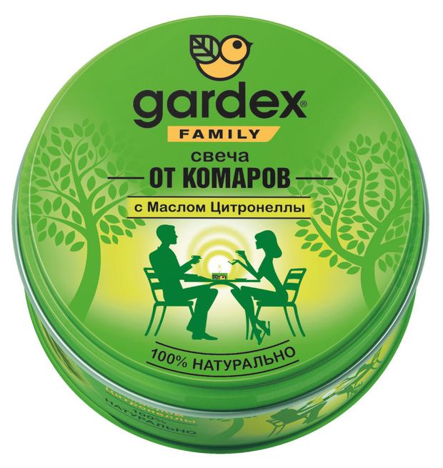 Gardex Свеча репеллентная от комаров Gardex Family белая до 30 часов, 110 г
