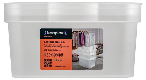 Ящик для хранения Keeplex Trendy матовый кристалл 32х21,1х11 см, 6 л