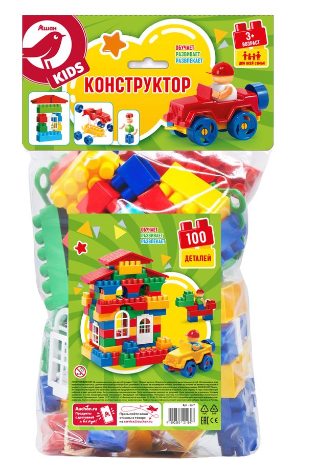 АШАН Красная птица Конструктор АШАН Красная птица, 100 деталей