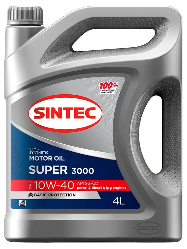 Sintec Масло моторное Sintec Super 3000 Api SG/CD 10W-40, 4 л