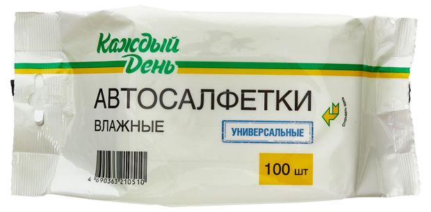 Каждый день Влажные салфетки Каждый день для Авто, 100 шт
