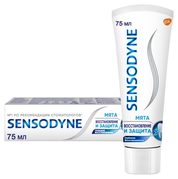 Sensodyne Зубная паста Sensodyne восстановление и защита, 75 мл