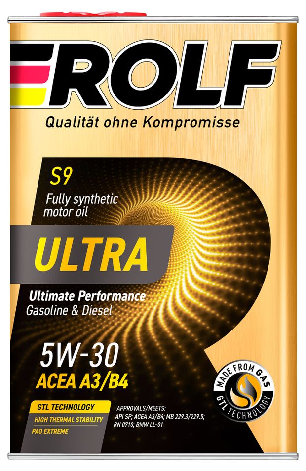 Rolf Масло моторное синтетическое Rolf Ultra 5W-30 A3/B4 SP, 4 л
