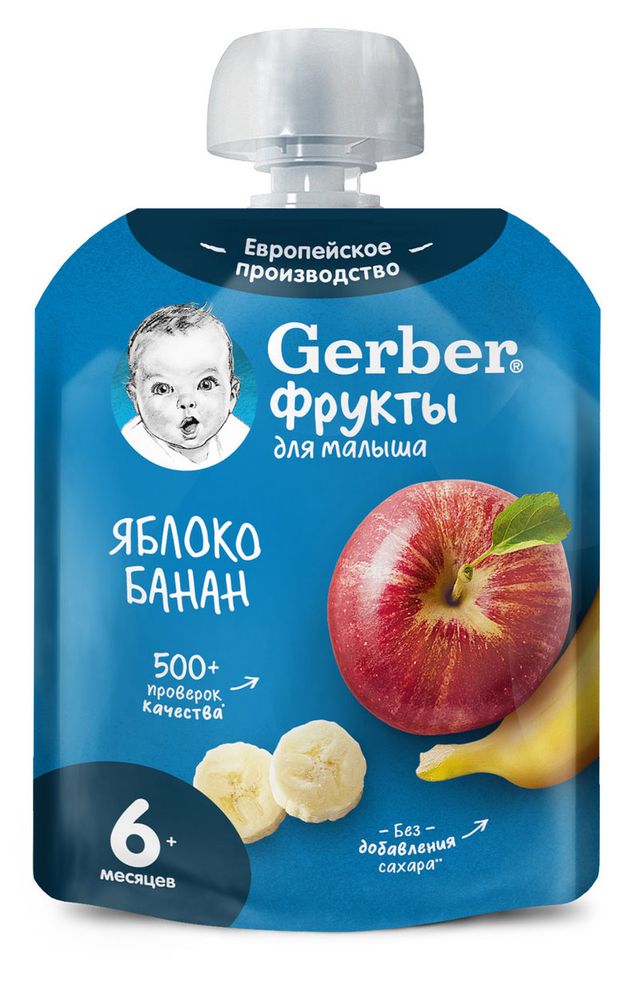 Gerber Пюре фруктовое Gerber Яблоко Банан с 6 мес., 90 г