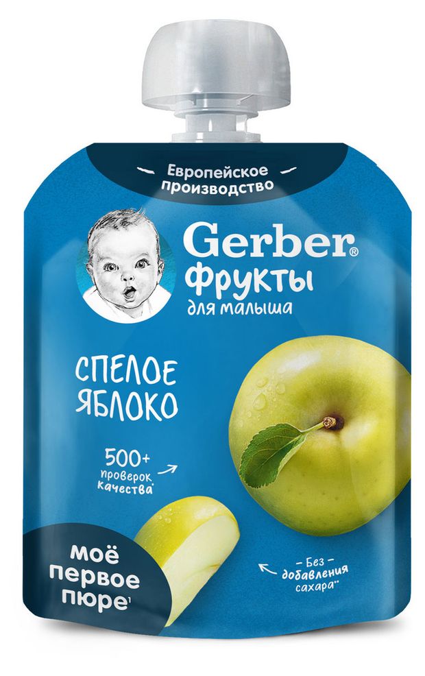 Gerber Пюре фруктовое Gerber для первого прикорма Спелое яблоко с 4 мес., 90 г