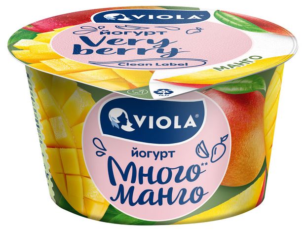Viola Йогурт густой ложковый Viola Very Berry Много манго c манго 2.6% БЗМЖ, 180 г