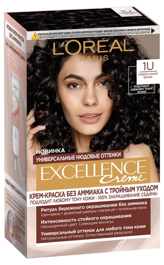 L'Oreal Paris Крем-краска для волос L'Oreal Paris без аммиака Excellence Crme Универсальные Нюдовые Оттенки оттенок 1U универ