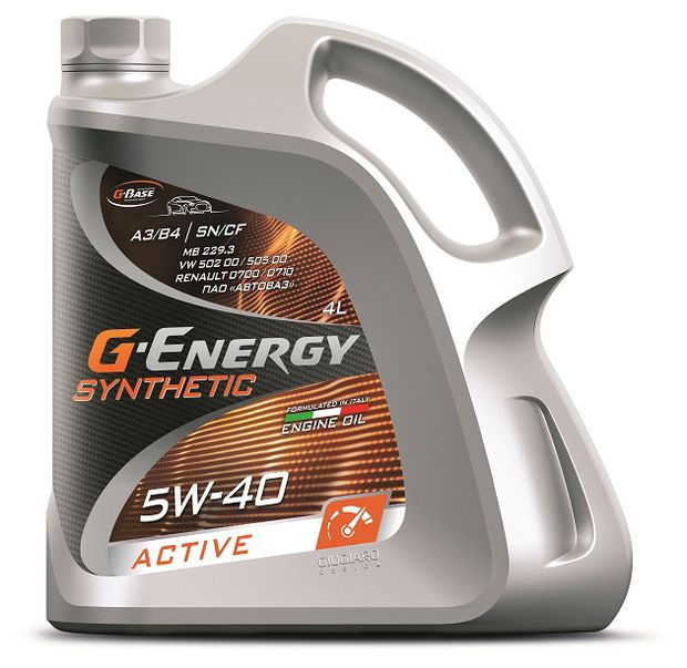 G-Energy Масло моторное G-Energy Synthetic Active 5W40 SN/CF A3/B4 синтетическое, 4 л