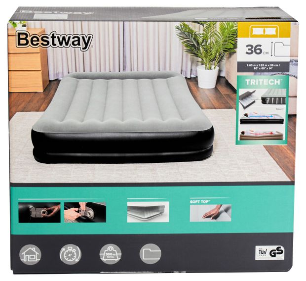 BESTWAY Кровать надувная BESTWAY Tritech Airbed, 203х152х36 см