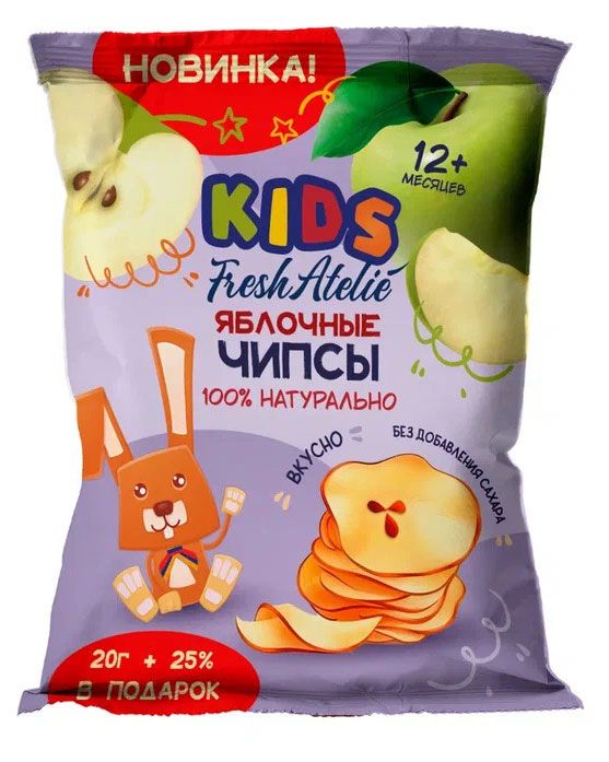 Fresh Atelie Чипсы яблочные для детей раннего возраста Fresh Atelie KIDS, 20 г +25%