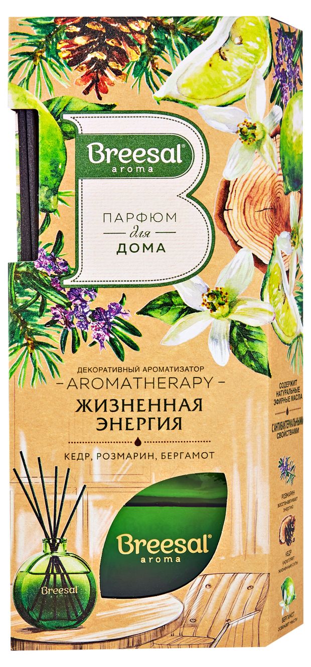 Breesal Диффузор для дома ароматический Breesal Arome Sticks Жизненная энергия, 70 мл