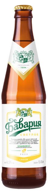Бавария Пиво светлое Бавария фильтрованное 4,5%, 0,45 л