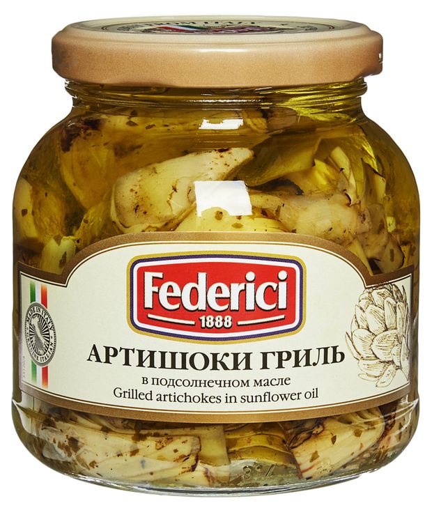 Federici Артишоки Federici гриль в подсолнечном масле Италия, 280 г