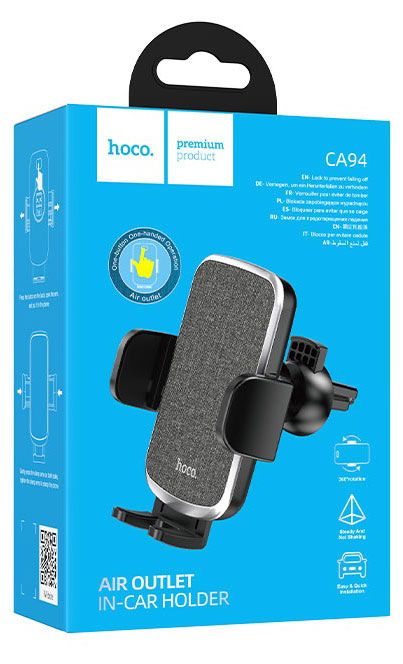 Hoco Держатель телефона Hoco на дефлектор раздвижной черный CA94