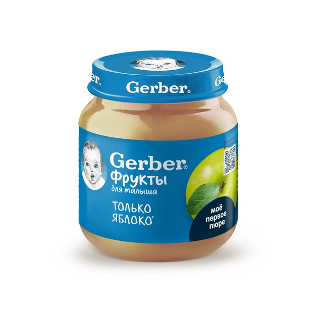 Gerber Пюре фруктовое Gerber Яблоко для первого прикорма с 4 месяцев, 125 г