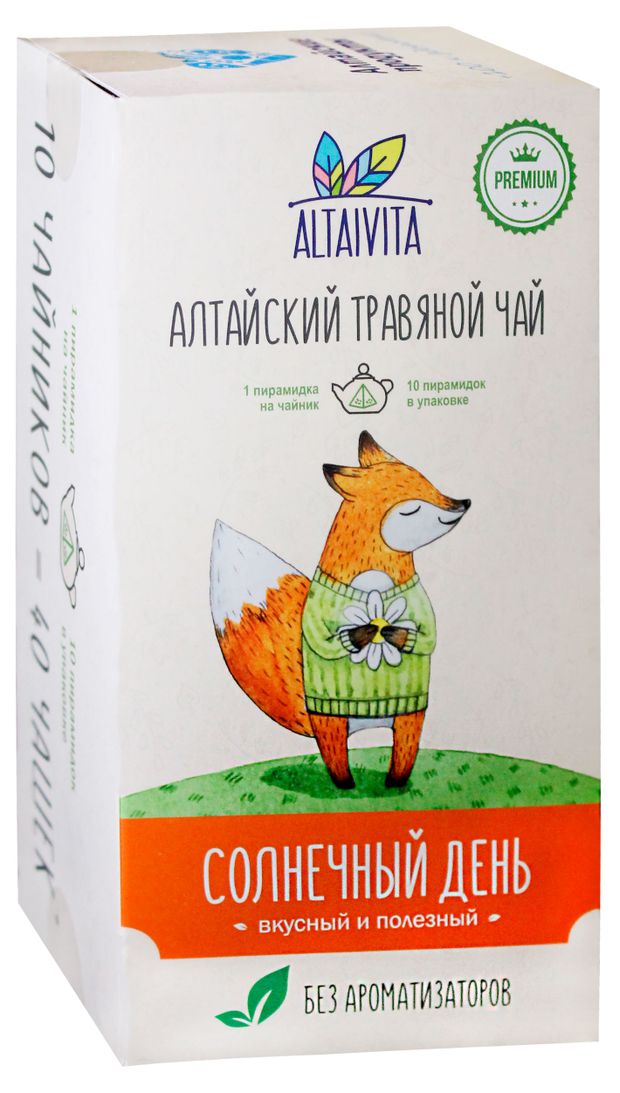 AltaiVita Чай зеленый AltaiVita Солнечный день с травами, 10x4 г