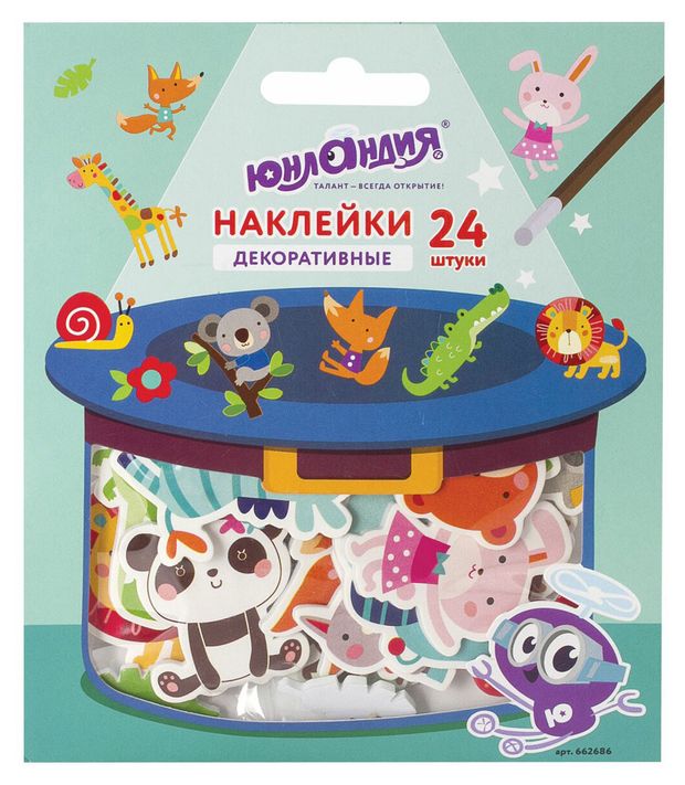 Наклейки декоративные ЮНЛАНДИЯ Зверушки, 24 шт