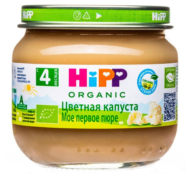 HiPP Пюре HiPP Цветная капуста с 4 мес., 80 г