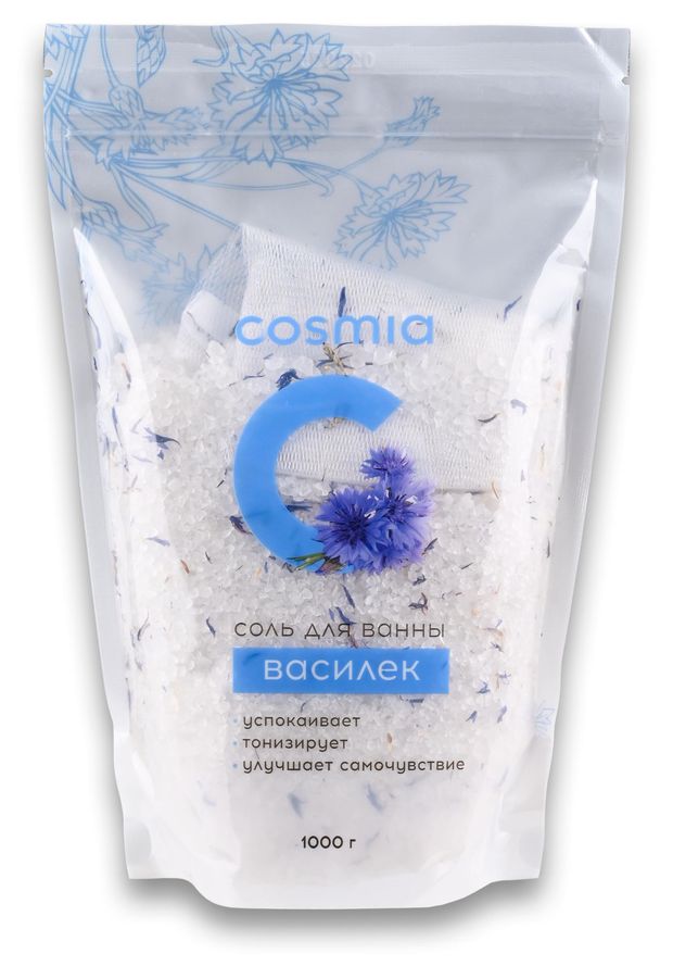 Cosmia Соль для ванны Cosmia Василек Herbal Salt, 1 кг