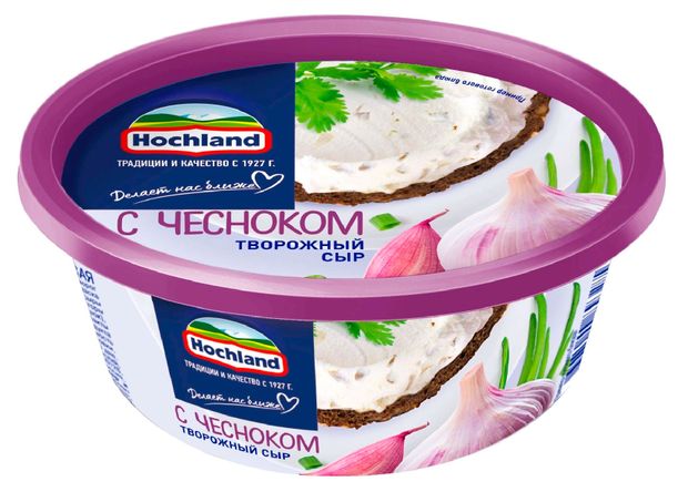 Hochland Сыр творожный Hochland с чесноком 60%, 140 г