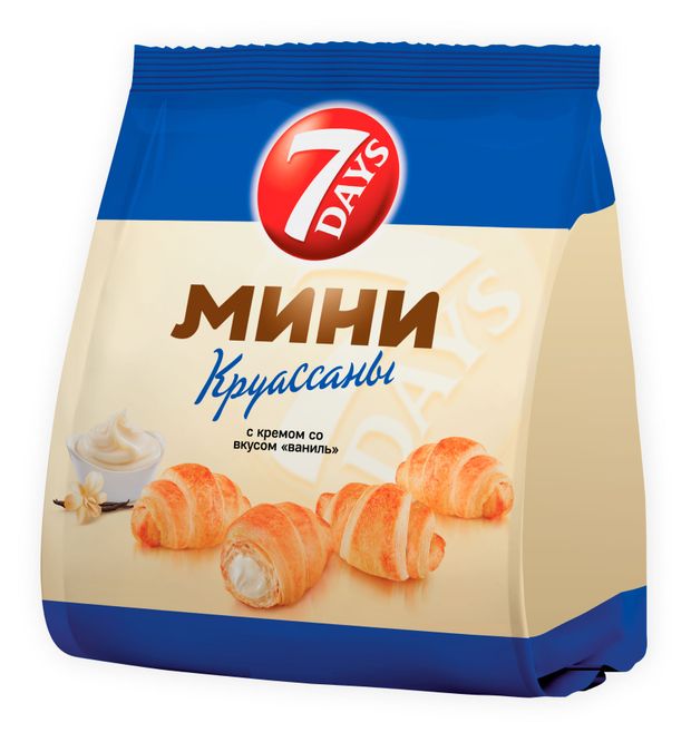 7Days Мини-круассаны 7Days c кремом со вкусом ваниль, 265 г