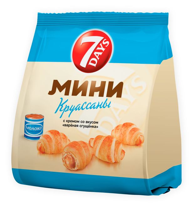 7Days Мини-круассаны 7Days с кремом со вкусом вареная сгущенка, 265 г