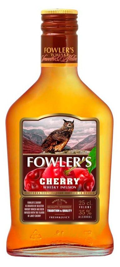 Fowler's Настойка полусладкая Fowler's вишня с виски Россия, 0,25 л