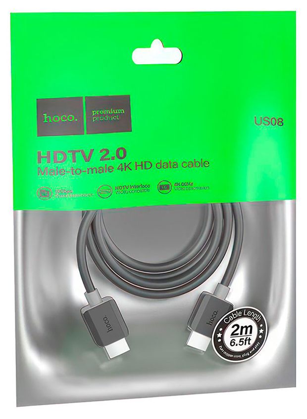 Hoco Кабель Hoco HDMI 2.0 US08, 2 м