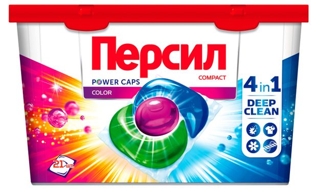 Капсулы для стирки Персил Duo-Caps 360 Color для цветого белья, 21 капсула