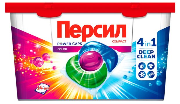 Капсулы для стирки Персил Колор 4в1 для цветного белья, 14 капсул