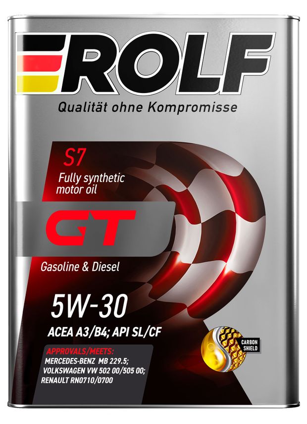 Rolf Масло моторное Rolf GT 5W-30 A3/B4 SL/CF синтетическое, 4 л