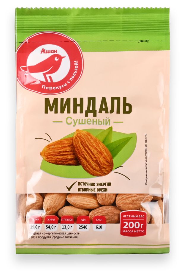 АШАН Красная птица Миндаль АШАН Красная птица сушеный, 200 г