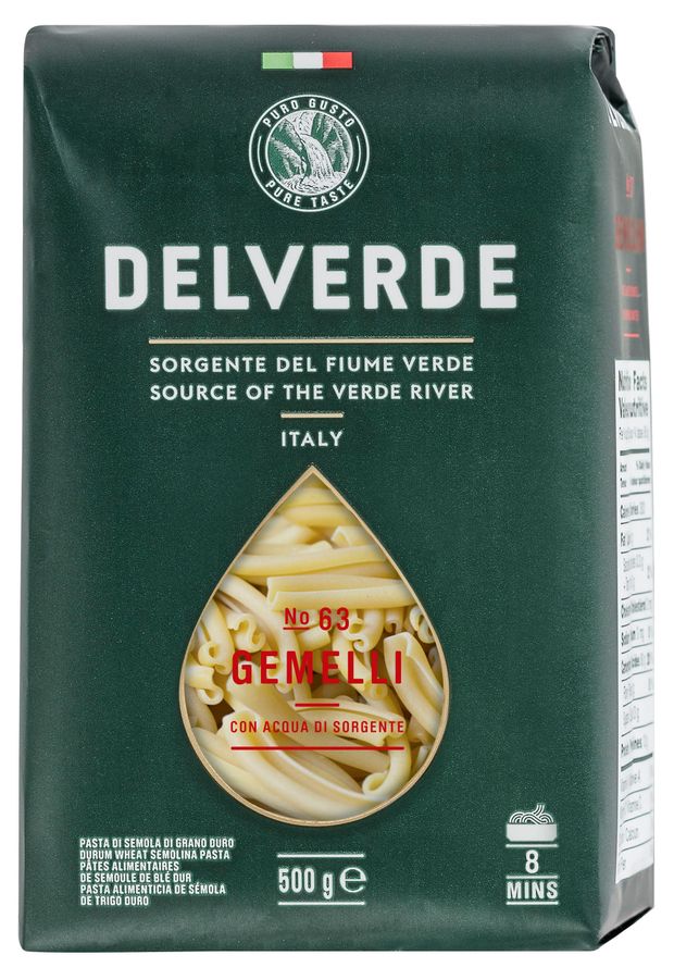 Delverde Макароны изделия Delverde 63 Gemelli Италия, 500 г