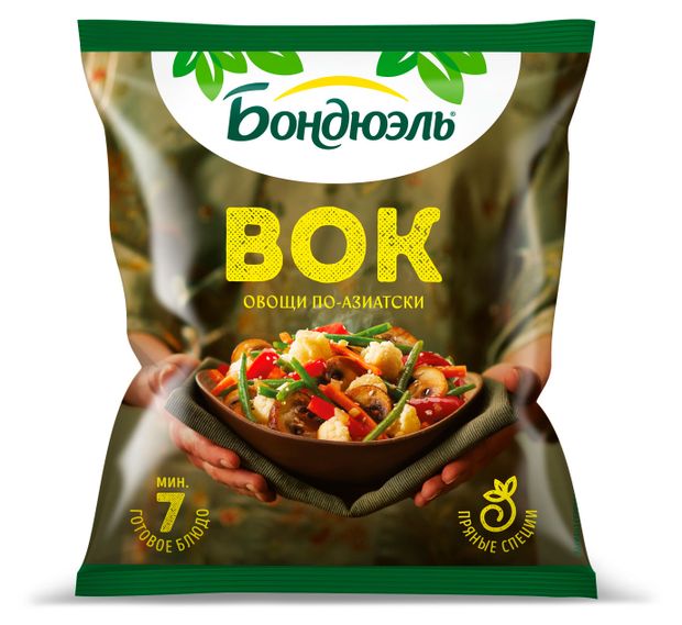 Овощная смесь Bonduelle Вок овощи по-азиатски с грибами быстрозамороженная, 400 г