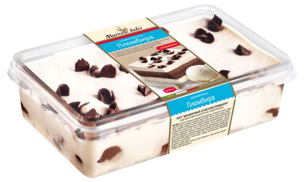 Marcelo Dolci Торт бисквитный Marcelo Dolci со вкусом пломбира и воздушным сливочным кремом охлажденный, 370 г
