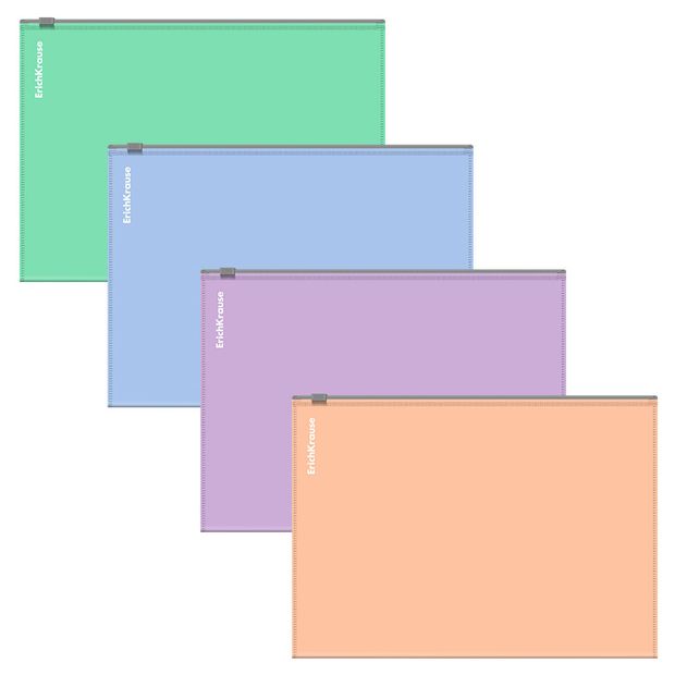 ErichKrause Zip-пакет ErichKrause Matt Pastel Bloom пластиковый A5+ непрозрачный, 1 шт в ассортименте