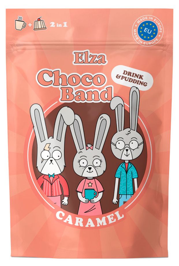 Elza Напиток растворимый Elza Choco Band Creamy Caramel с добавлением шоколада со вкусом карамели Венгрия, 200 г