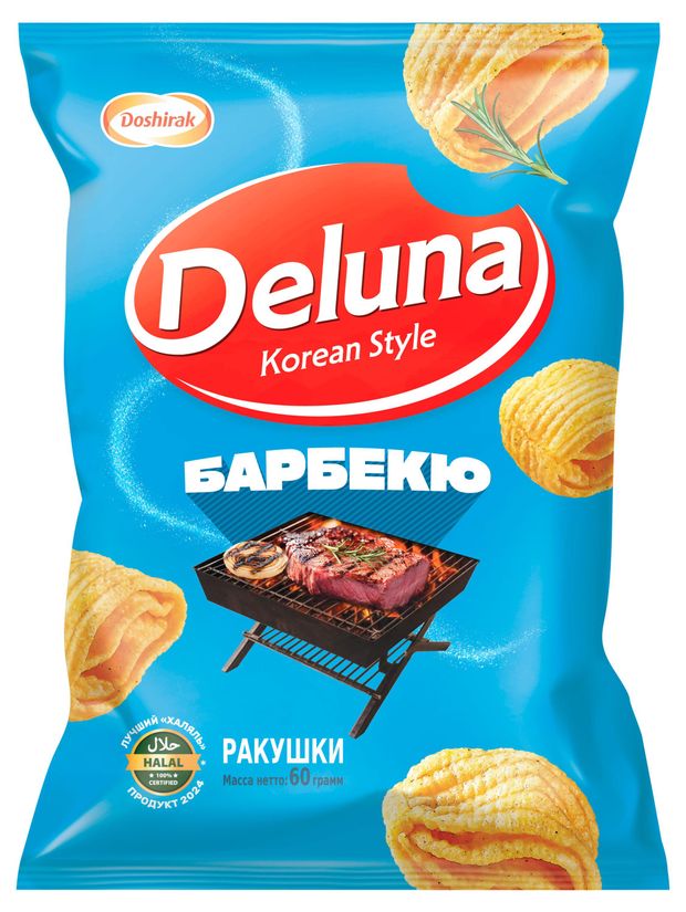 Deluna Снеки кукурузные Deluna Барбекю, 60 г