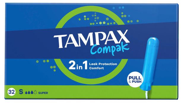 Tampax Тампоны гигиенические Tampax Compak super+ 4 капли Венгрия, 32 шт