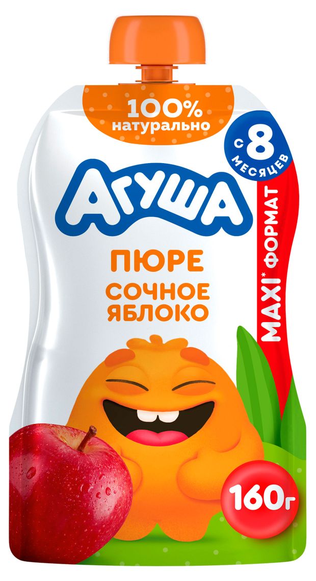 Агуша Пюре Агуша Сочное яблоко с 8 мес., 160 г