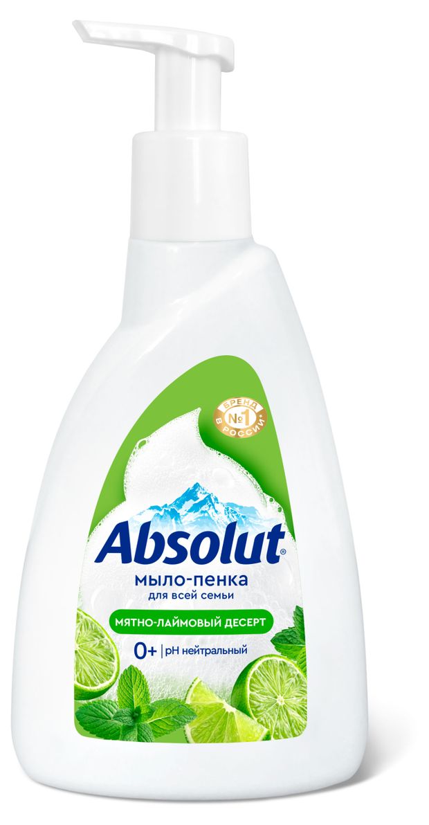 ABSOLUT Мыло-пенка для рук Absolut Мятно-лаймовый десерт 0+, 500 г