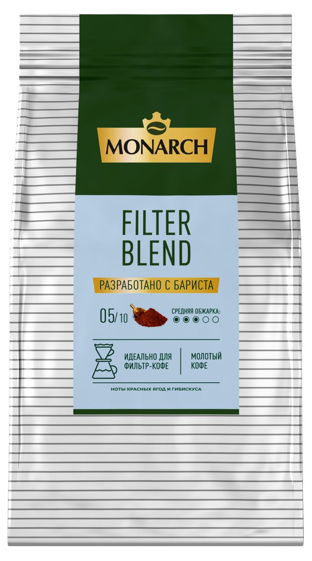MONARCH Кофе молотый MONARCH Filter blend для фильтр-кофе, 200 г