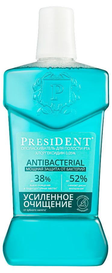 President Ополаскиватель для полости рта President Antibacterial Усиление очищение, 400 мл