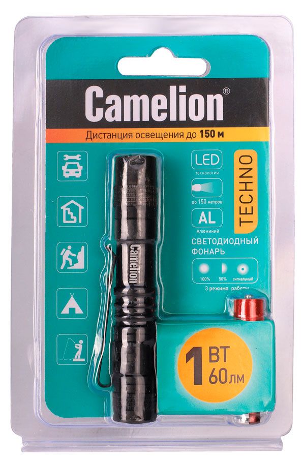 Camelion Фонарь светодиодный Camelion 1Вт 3 режима работы