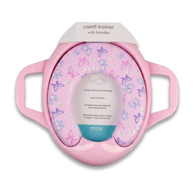Mothercare Сиденье на унитаз тренировочное Mothercare с ручками розовое, 1 шт