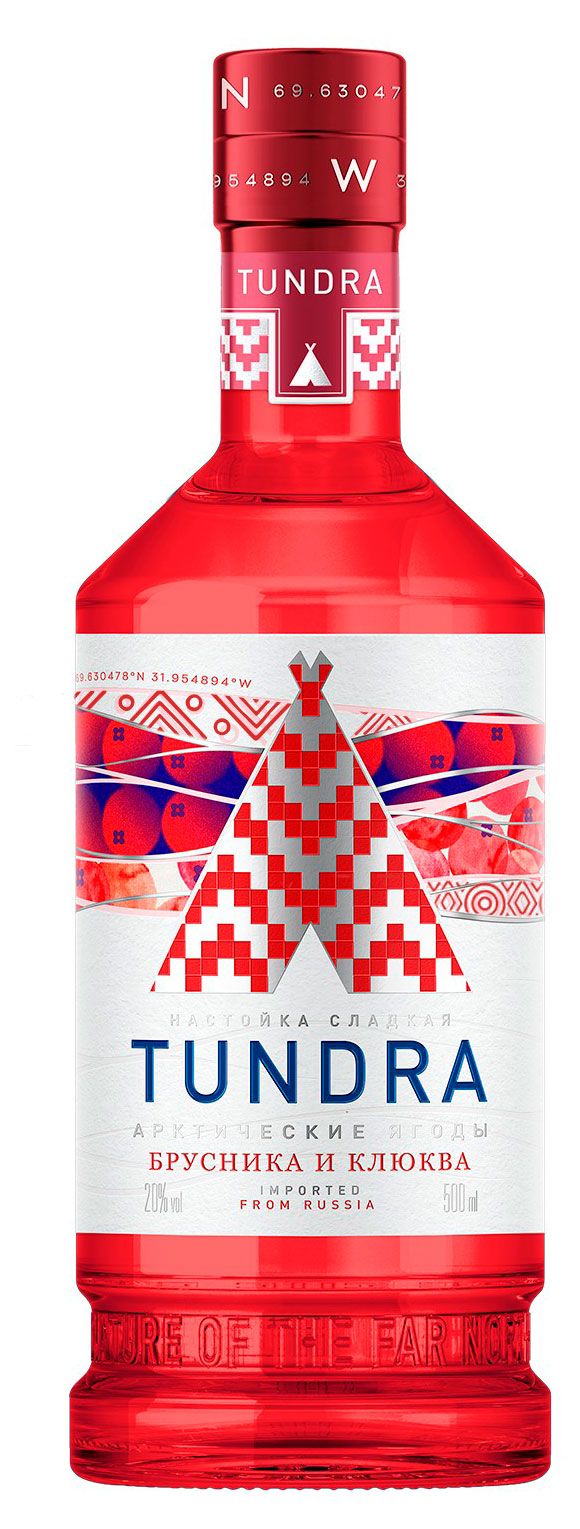 Tundra Настойка сладкая Тундра Арктические ягоды брусника и клюква Россия, 0,5 л