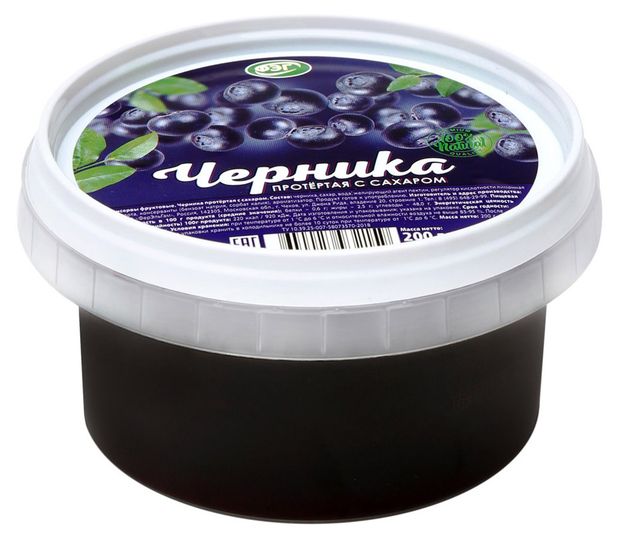 ФЭГ Черника протертая ФЭГ с сахаром, 200 г