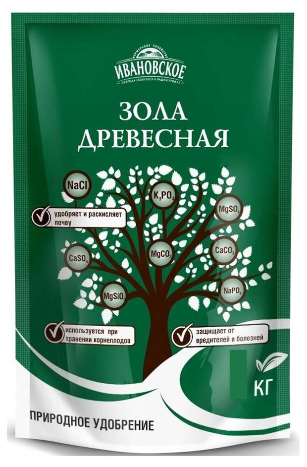 Фермерское Хозяйство Ивановское Зола древесная Фермерское Хозяйство Ивановское, 1 кг